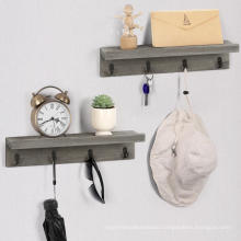 Coat Rack Wall Mounted Shelf with Hooks